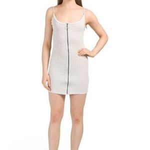 *New*  LOVE TREE Juniors Ribbed Zip Bodycon Dress Large